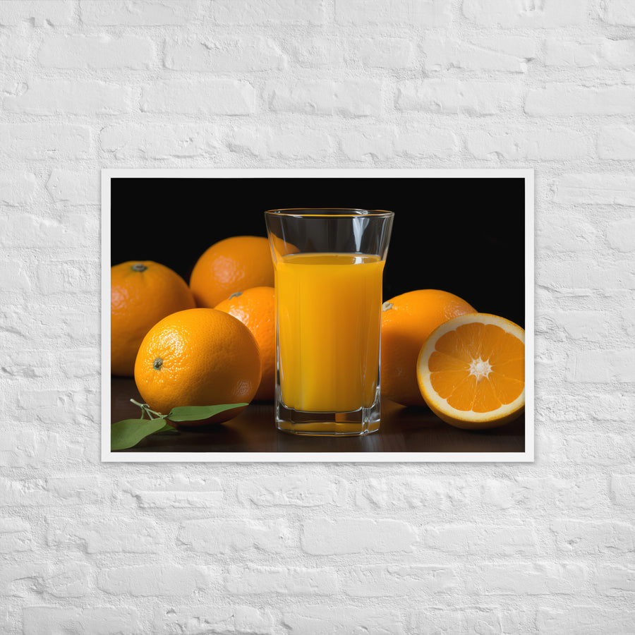 Orange Juice in a Glass Framed poster 🤤 from Yumify.AI