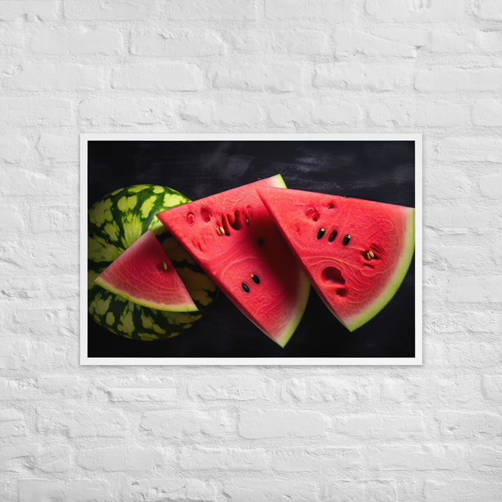 Sliced Watermelon Delight Framed poster 🤤 from Yumify.AI