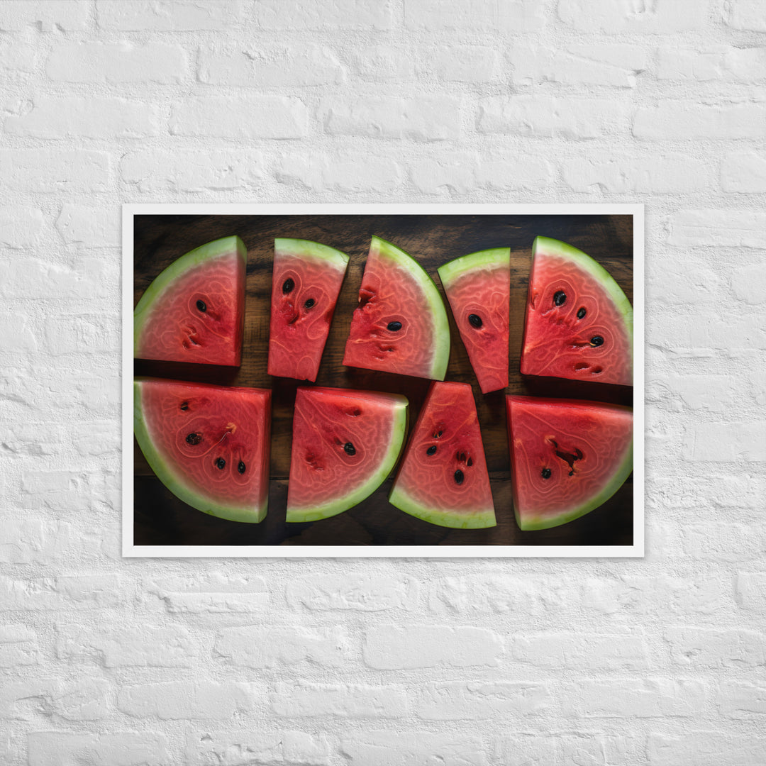 Sliced Watermelon Delight Framed poster 🤤 from Yumify.AI