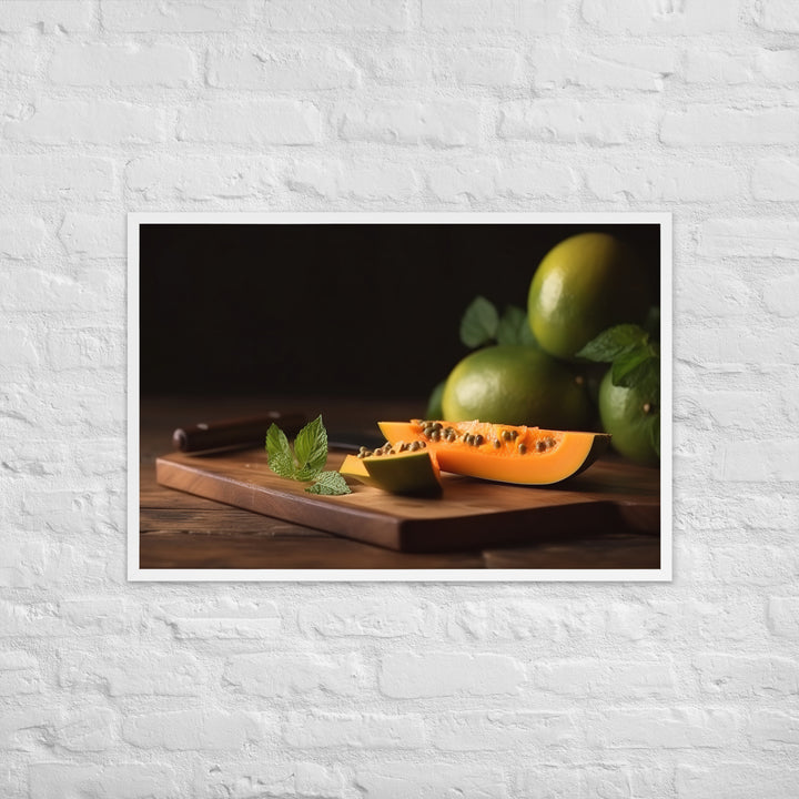 Sliced Papaya with Lime Framed poster 🤤 from Yumify.AI