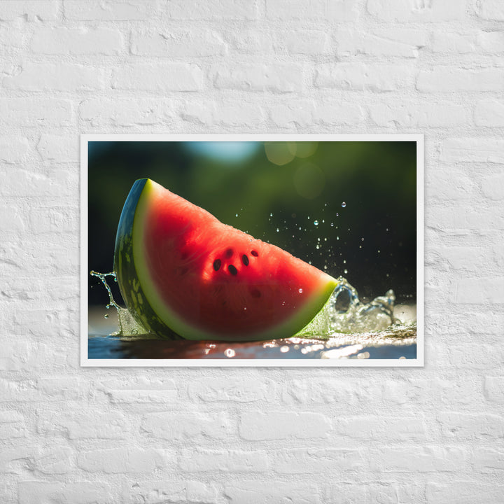 Juicy Watermelon Delight Framed poster 🤤 from Yumify.AI