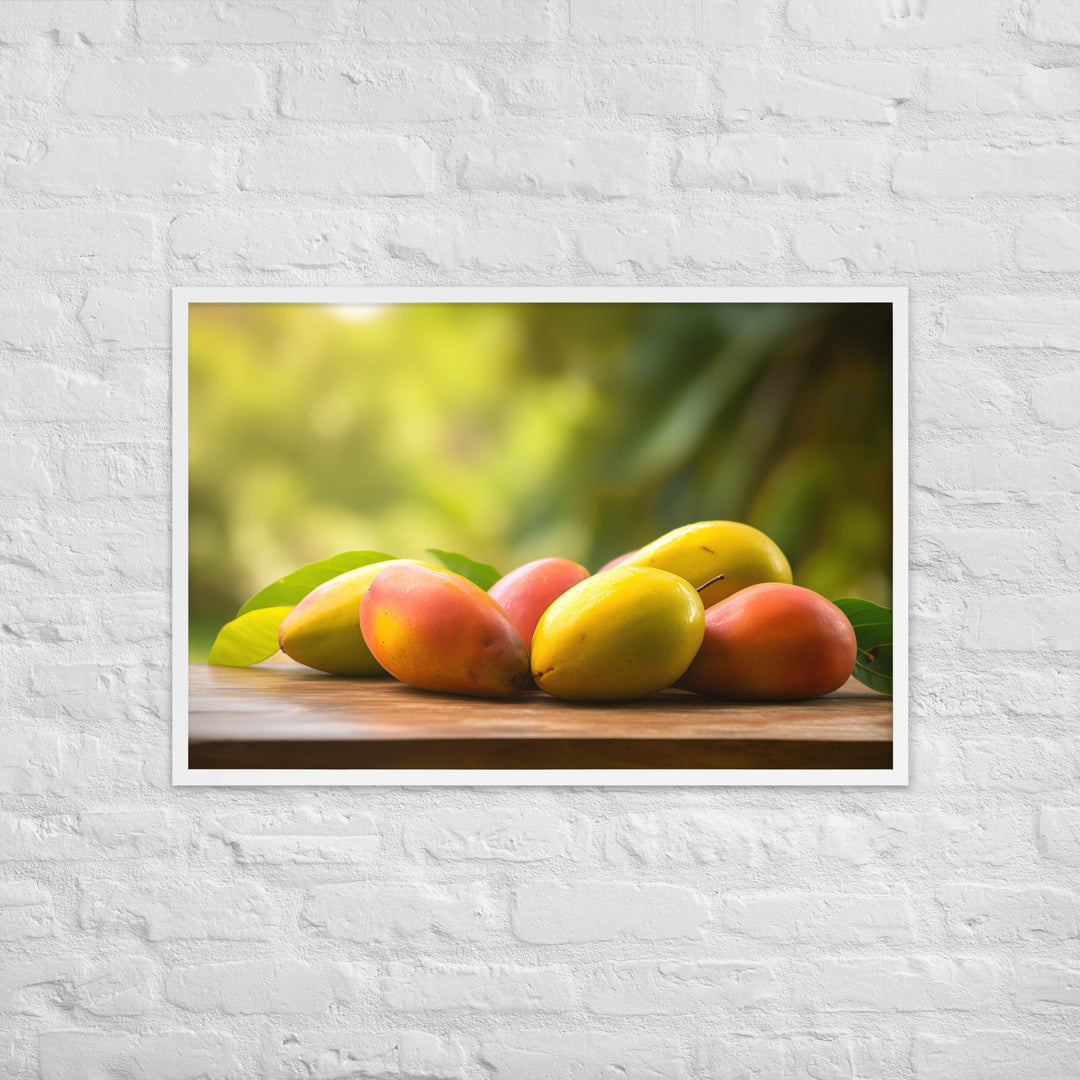 Juicy Mangoes on a Summer Day Framed poster 🤤 from Yumify.AI