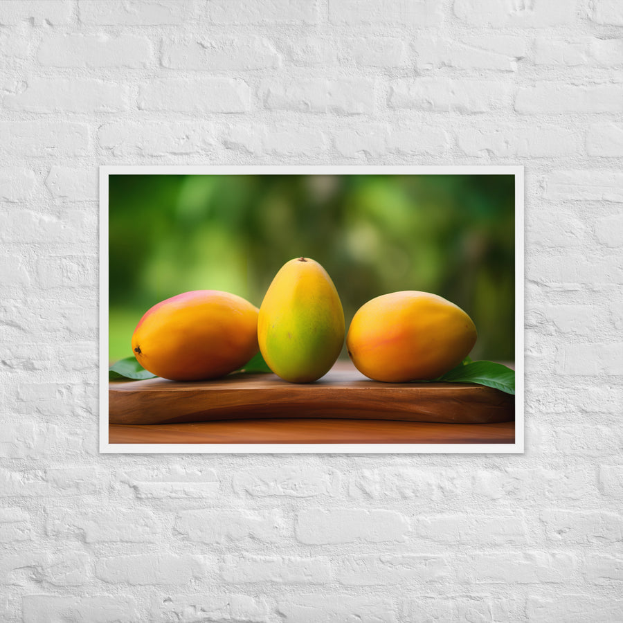 Juicy Mangoes on a Summer Day Framed poster 🤤 from Yumify.AI