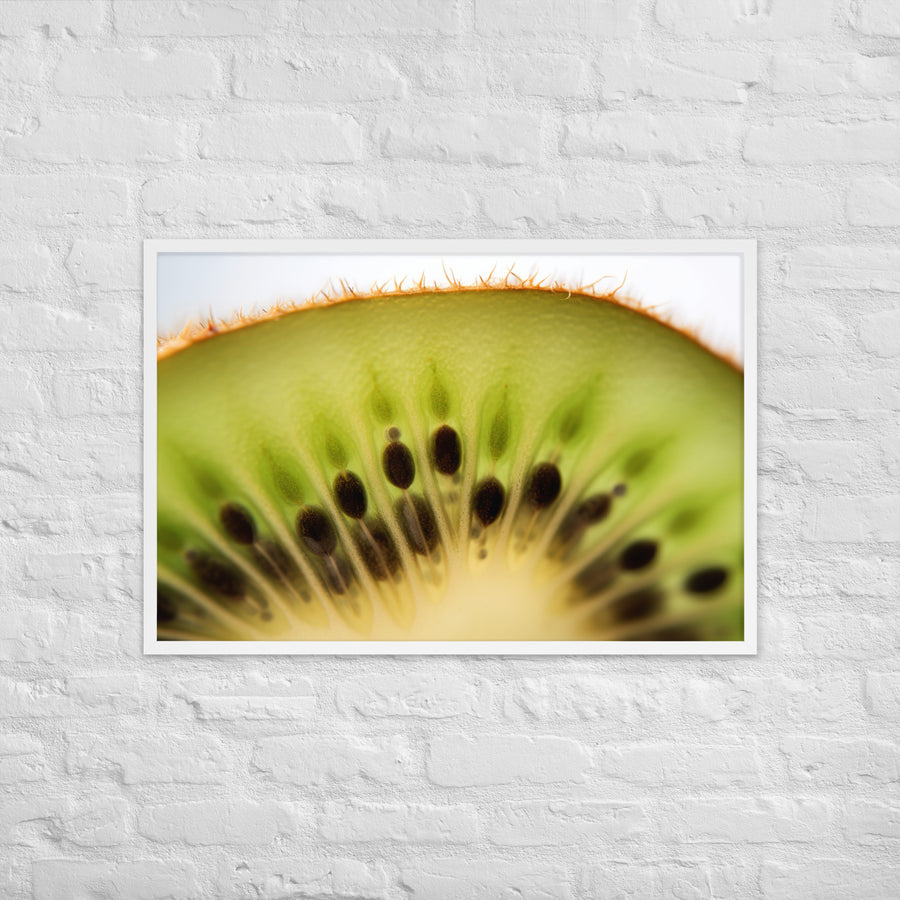 Juicy Green Kiwi Slice Framed poster 🤤 from Yumify.AI