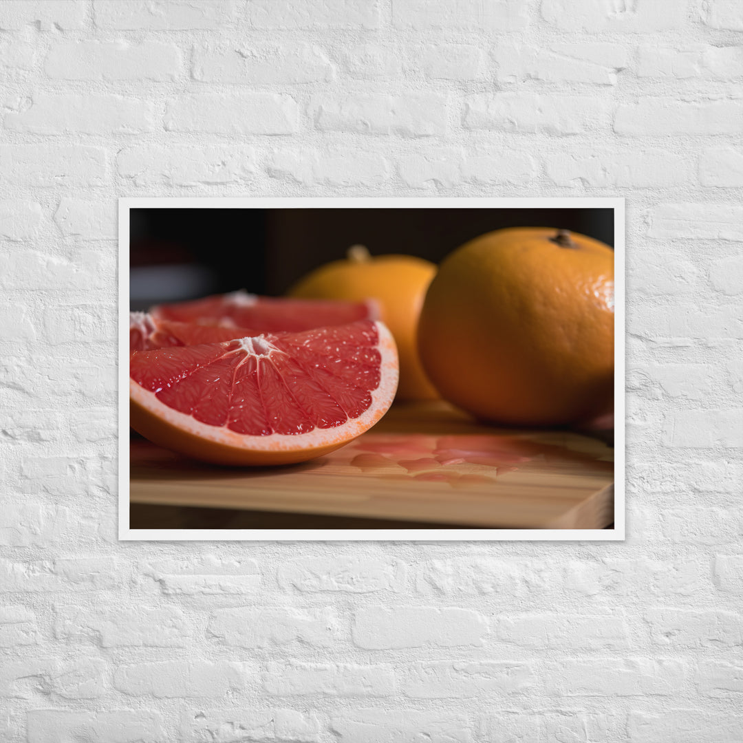 Juicy Grapefruit Slices Framed poster 🤤 from Yumify.AI