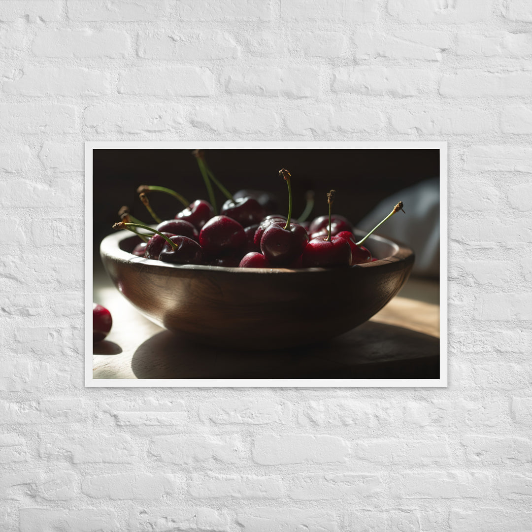 Juicy and Fresh Cherries Framed poster 🤤 from Yumify.AI
