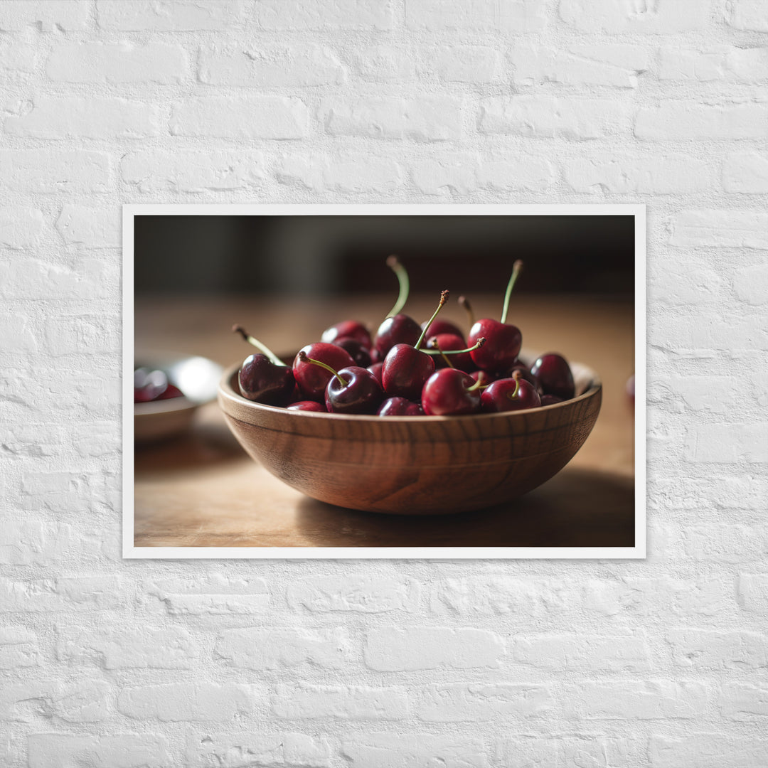 Juicy and Fresh Cherries Framed poster 🤤 from Yumify.AI