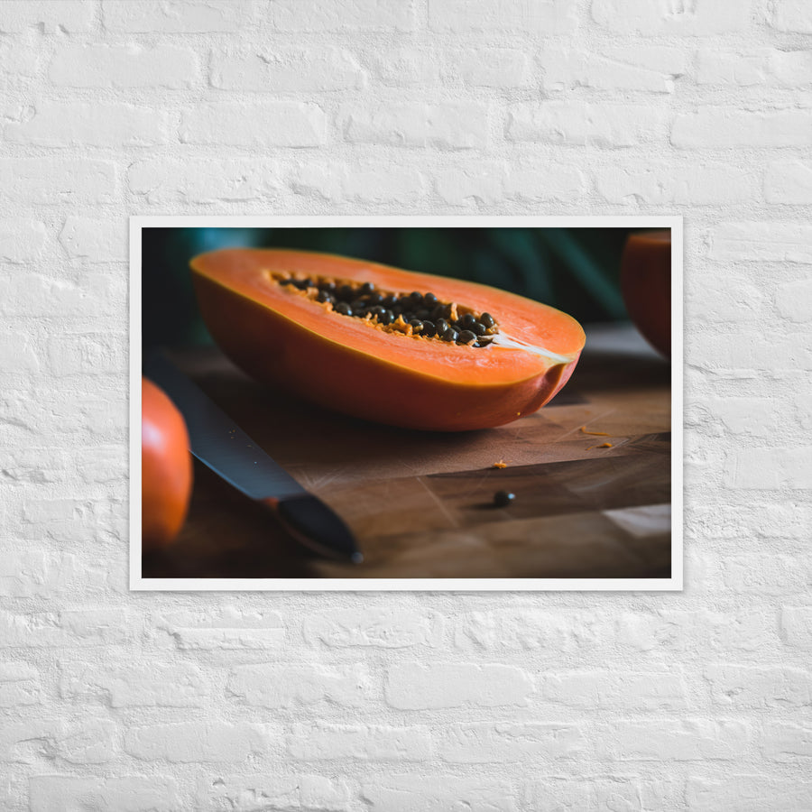 Exotic Papaya Delight Framed poster 🤤 from Yumify.AI