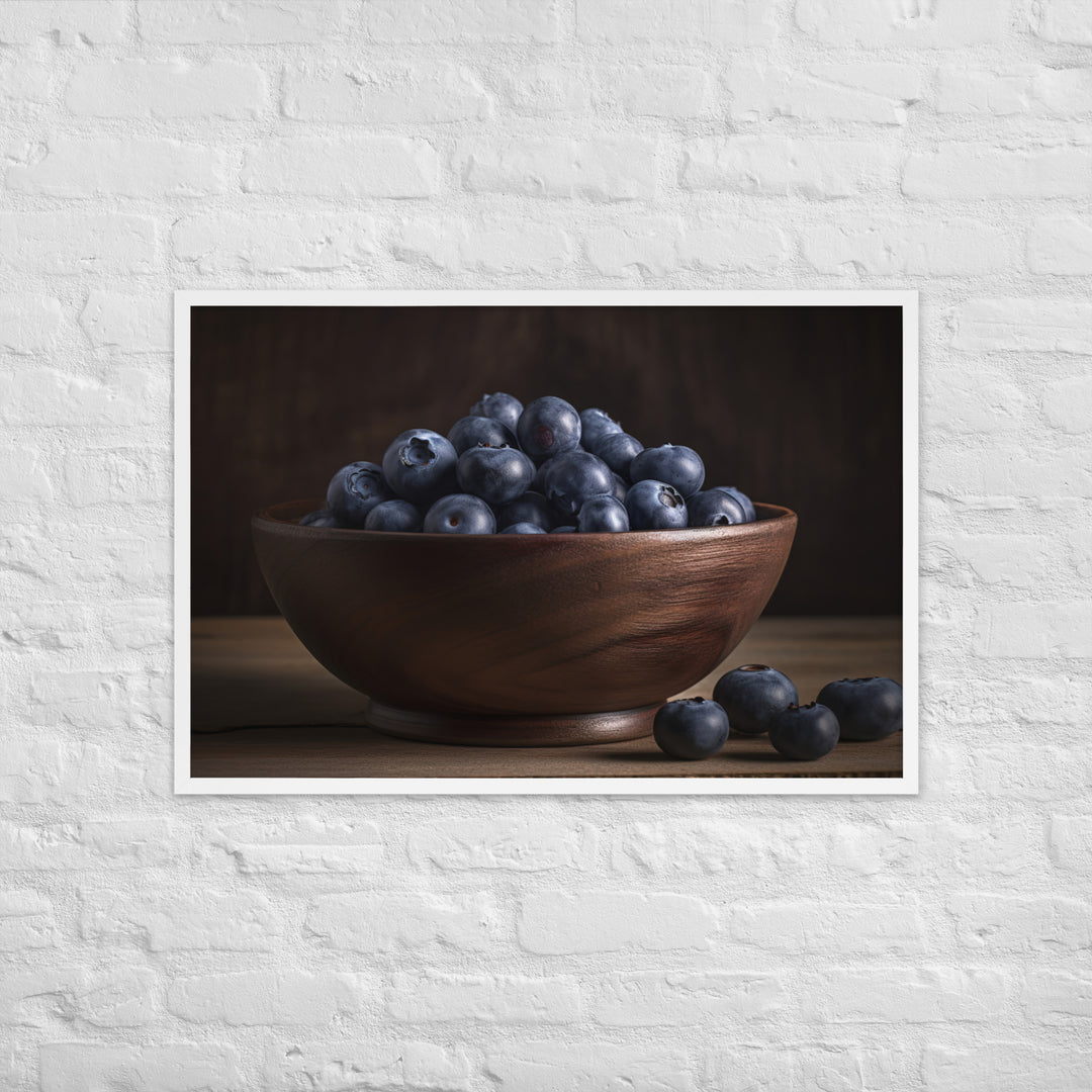 A Bowl of Blueberries Framed poster 🤤 from Yumify.AI