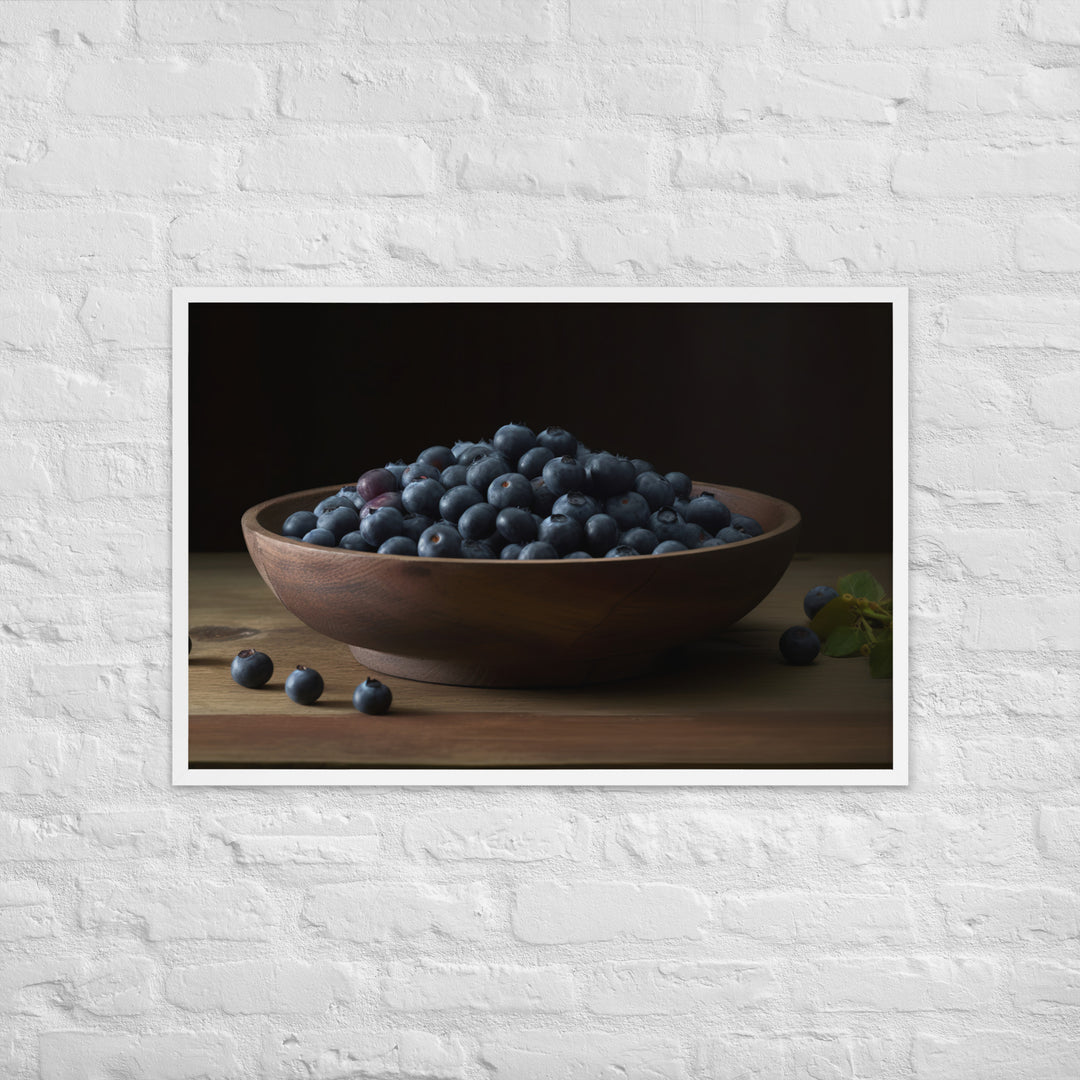 A Bowl of Blueberries Framed poster 🤤 from Yumify.AI