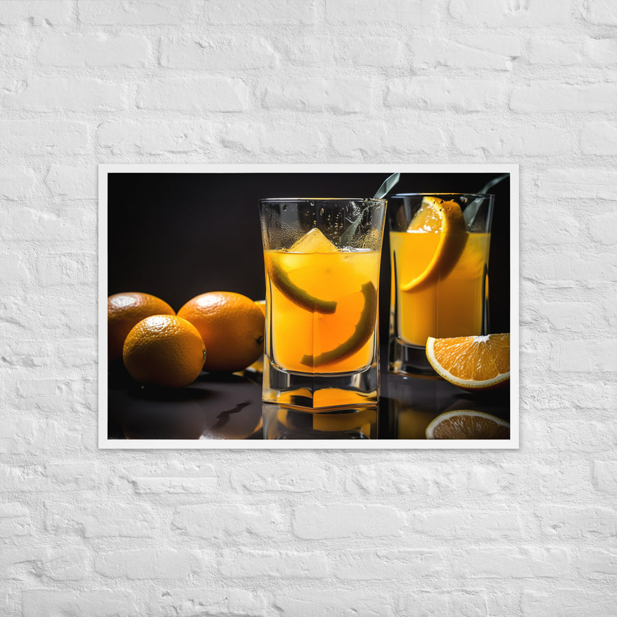 Orange Juice in a Glass Framed poster 🤤 from Yumify.AI