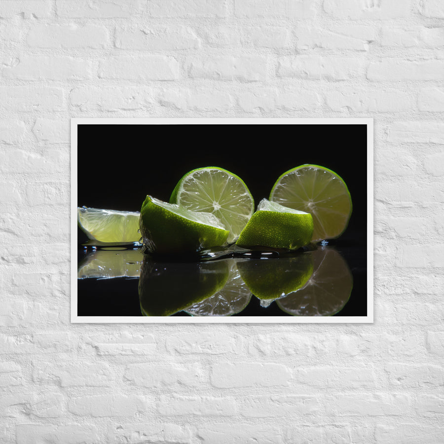 Lime Slices and Ice Framed poster 🤤 from Yumify.AI