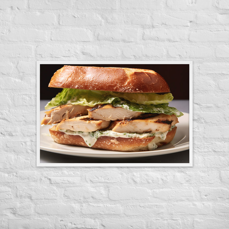 Chicken Caesar Sandwich Framed poster 🤤 from Yumify.AI