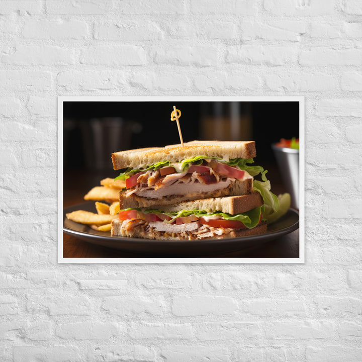 Triple decker Club sandwich Framed poster 🤤 from Yumify.AI