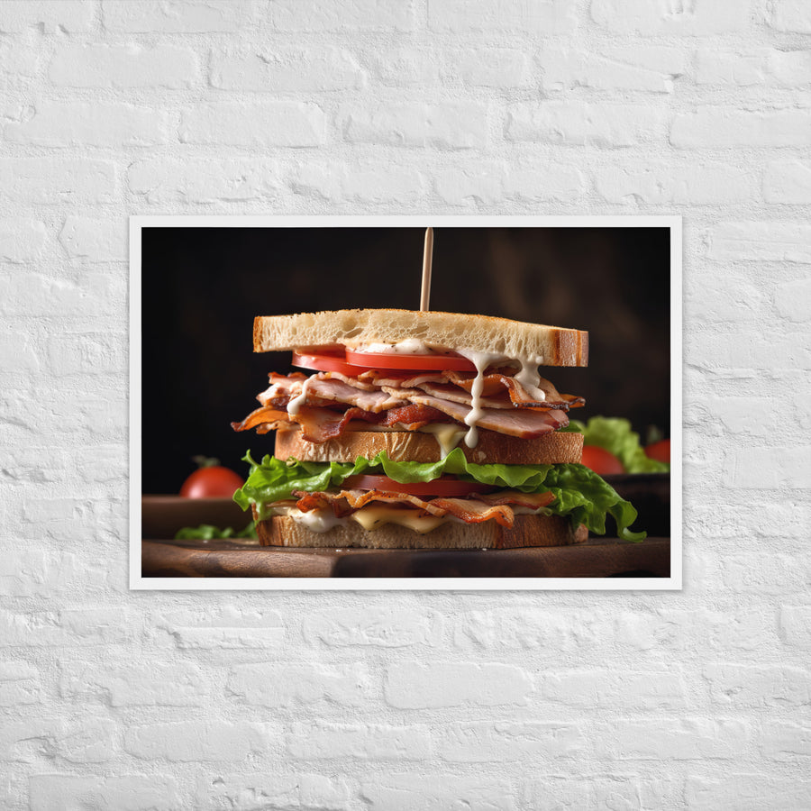 Triple decker Club sandwich Framed poster 🤤 from Yumify.AI