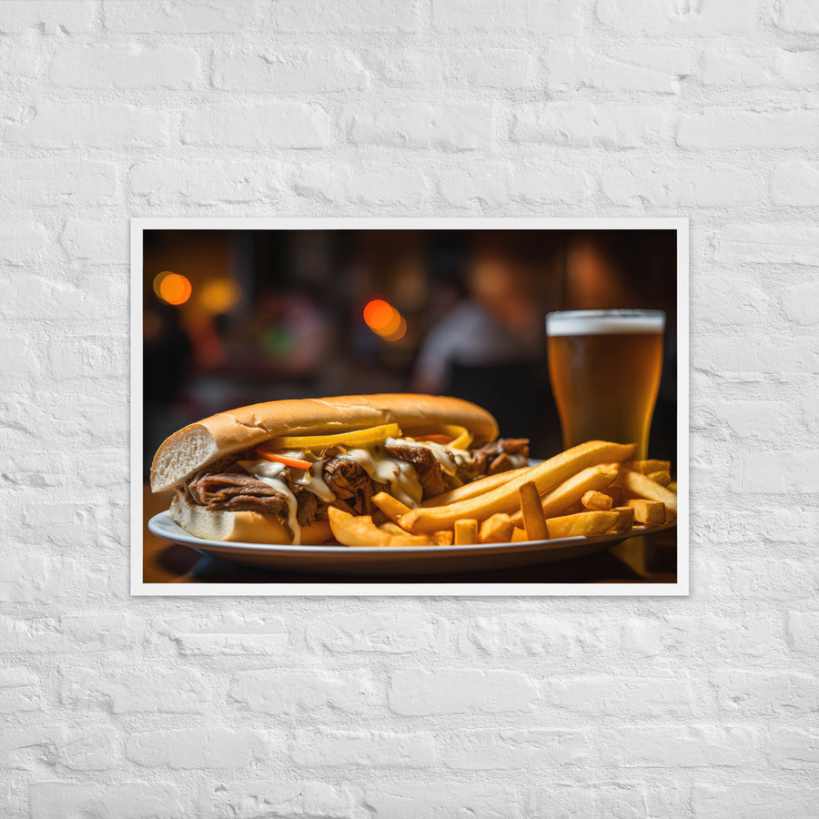 The Perfect Philly Cheesesteak Combo Framed poster 🤤 from Yumify.AI