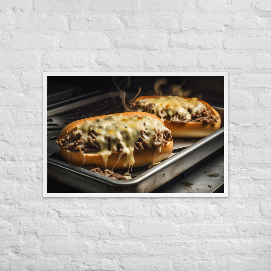 Sizzling Philly Cheesesteak Framed poster 🤤 from Yumify.AI