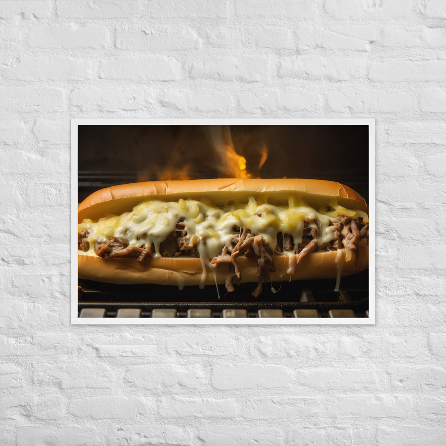 Sizzling Philly Cheesesteak Framed poster 🤤 from Yumify.AI