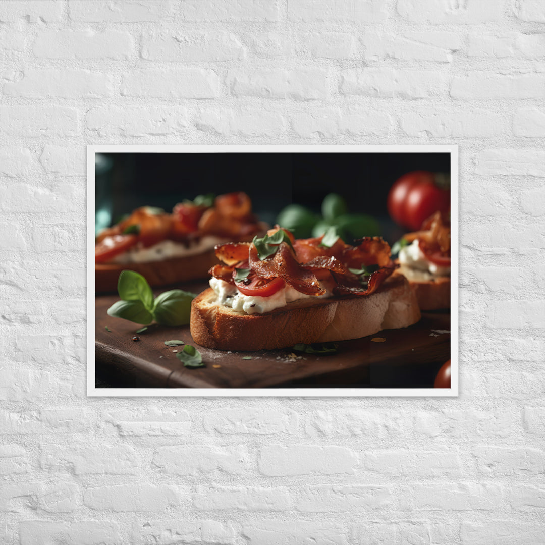 Open Faced BLT Crostini Framed poster 🤤 from Yumify.AI