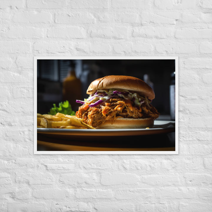 Melt in Your Mouth Pulled Pork Sandwich Framed poster 🤤 from Yumify.AI