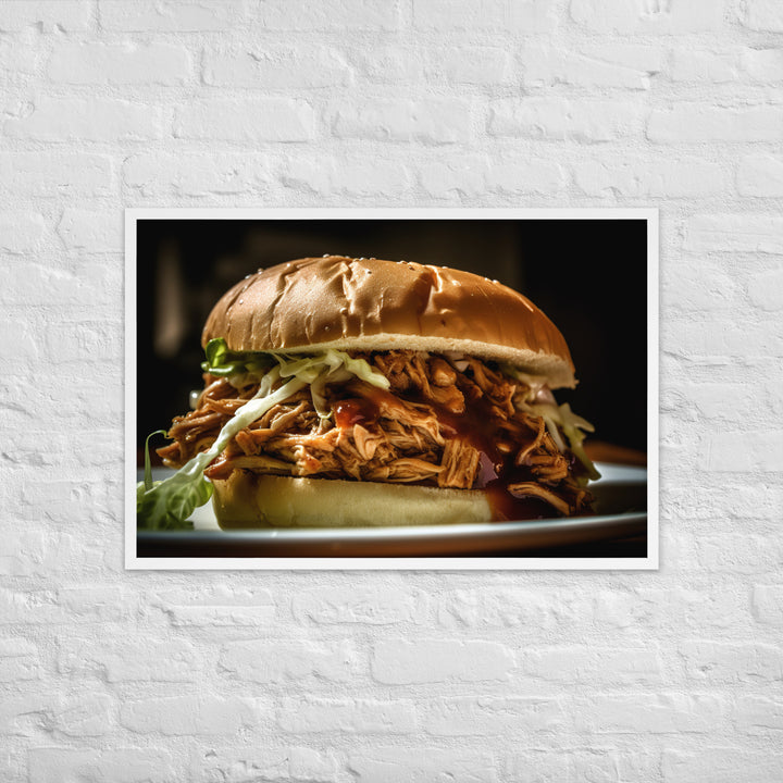 Juicy Pulled Pork Sandwich Framed poster 🤤 from Yumify.AI