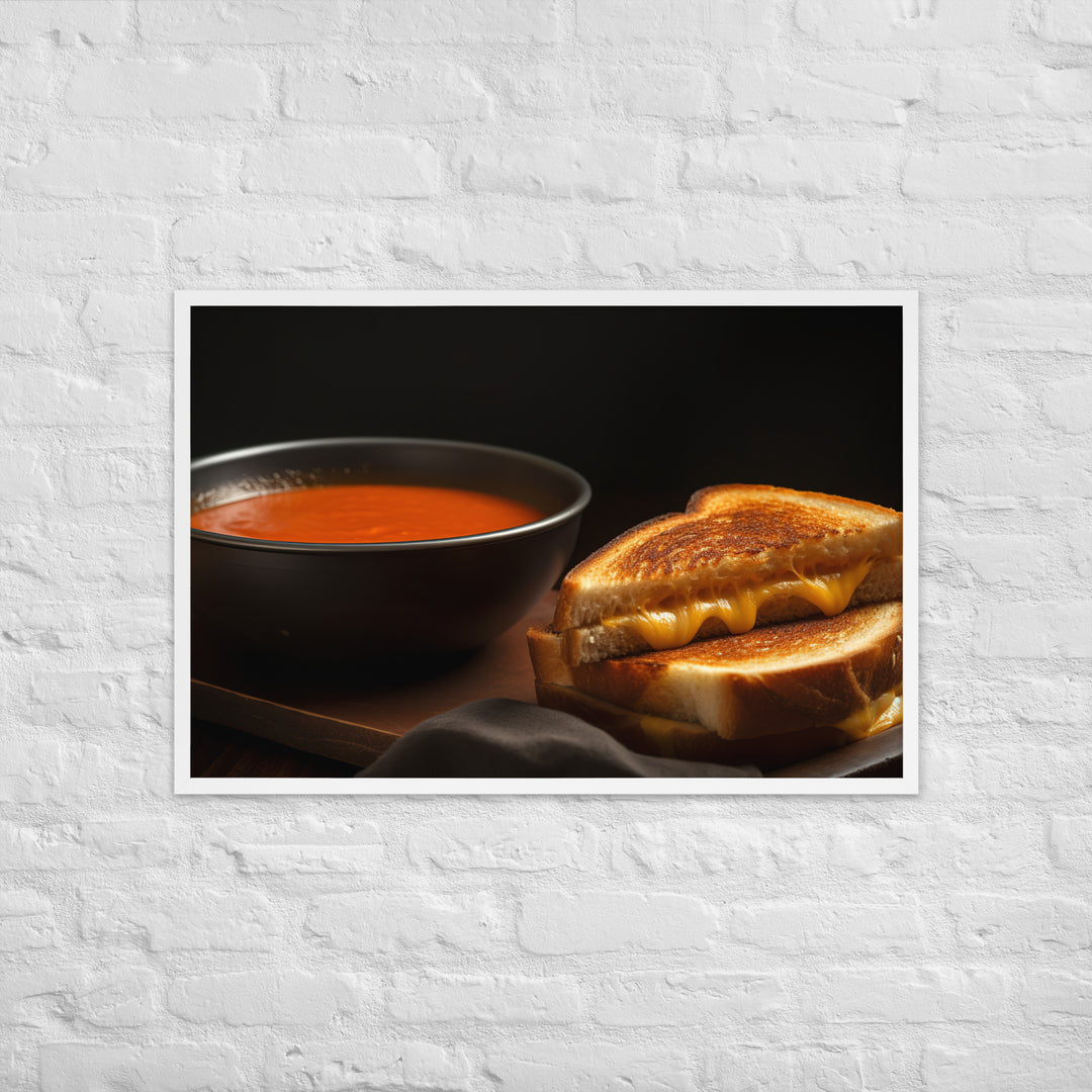 Grilled Cheese with Tomato Soup Framed poster 🤤 from Yumify.AI