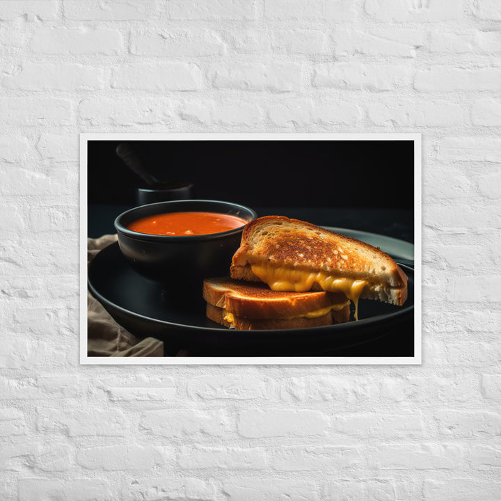 Grilled Cheese with Tomato Soup Framed poster 🤤 from Yumify.AI