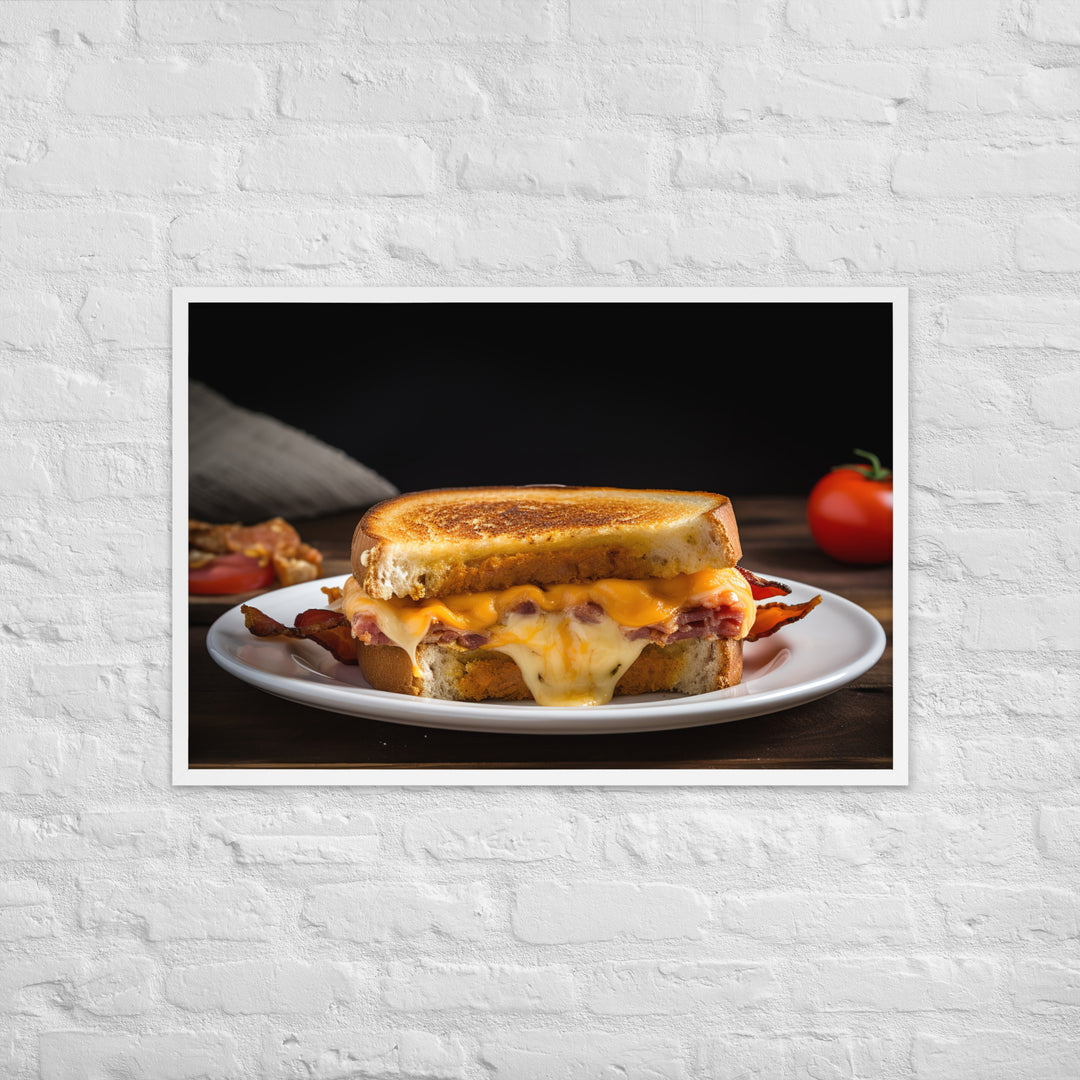 Gourmet Grilled Cheese with Bacon and Tomato Framed poster 🤤 from Yumify.AI