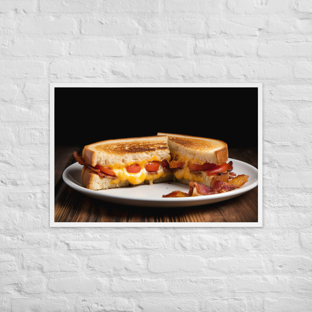 Gourmet Grilled Cheese with Bacon and Tomato Framed poster 🤤 from Yumify.AI