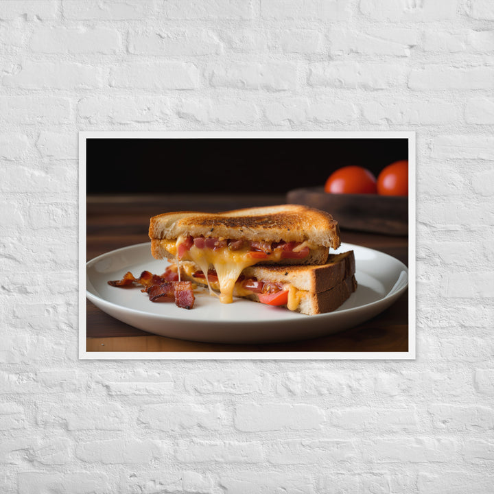 Gourmet Grilled Cheese with Bacon and Tomato Framed poster 🤤 from Yumify.AI