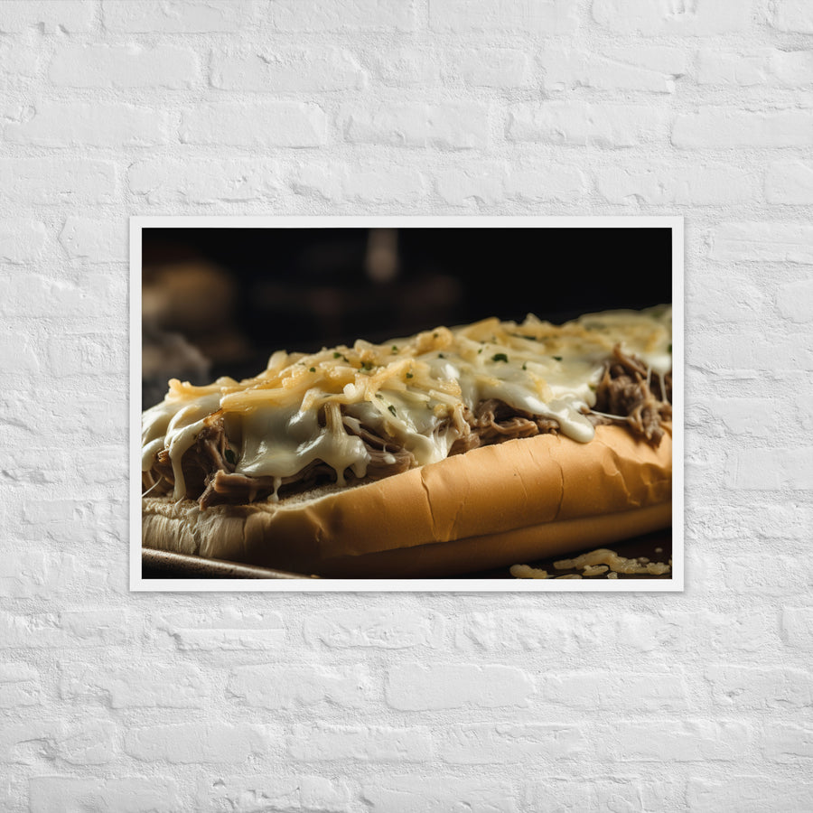 Cheesy Philly Cheesesteak Framed poster 🤤 from Yumify.AI