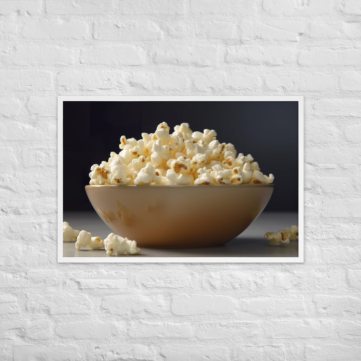 White Cheddar Popcorn Framed poster 🤤 from Yumify.AI