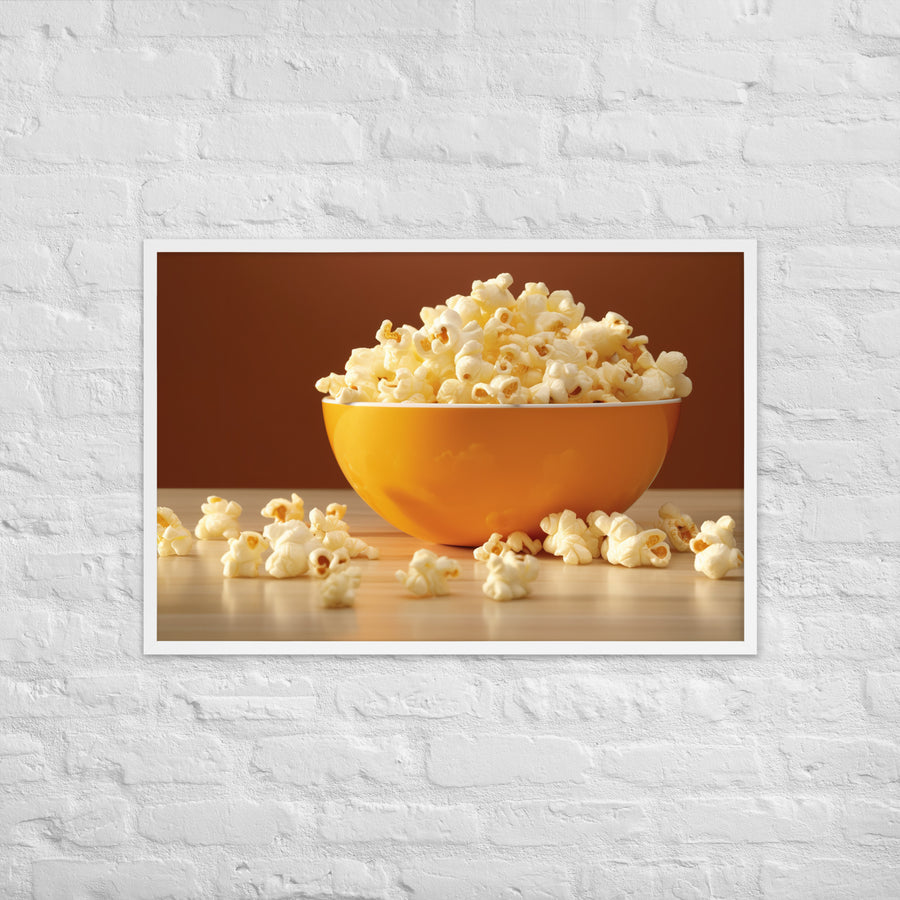 White Cheddar Popcorn Framed poster 🤤 from Yumify.AI