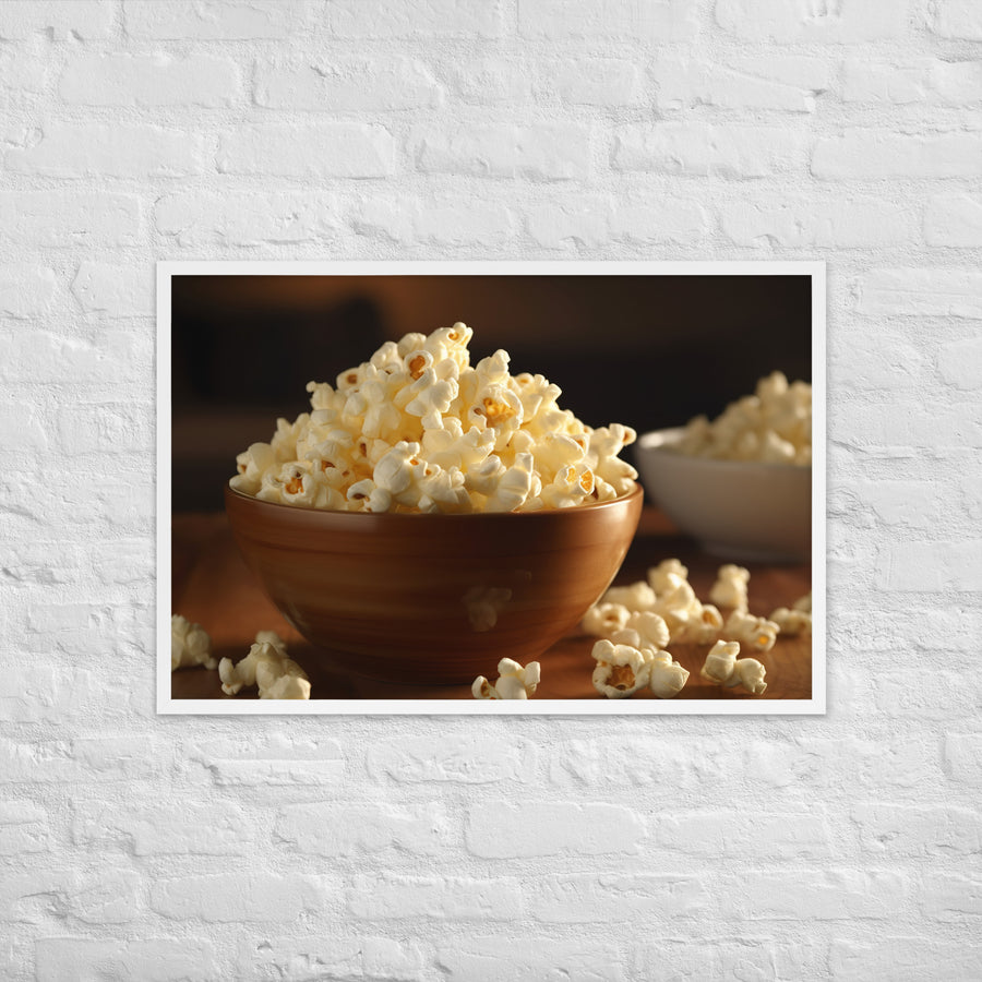 White Cheddar Popcorn Framed poster 🤤 from Yumify.AI