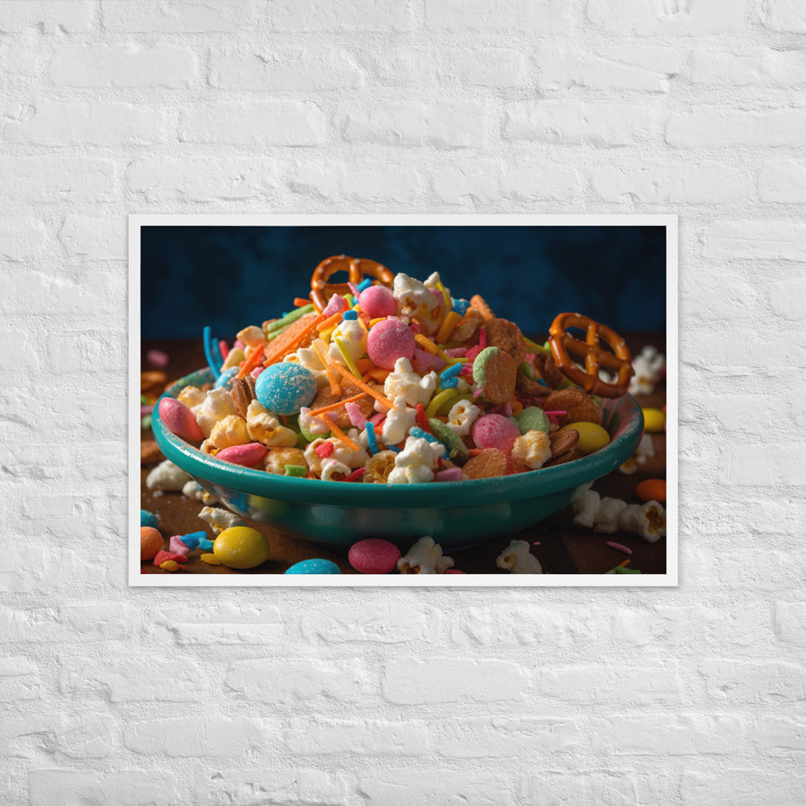 Popcorn Party Mix Framed poster 🤤 from Yumify.AI