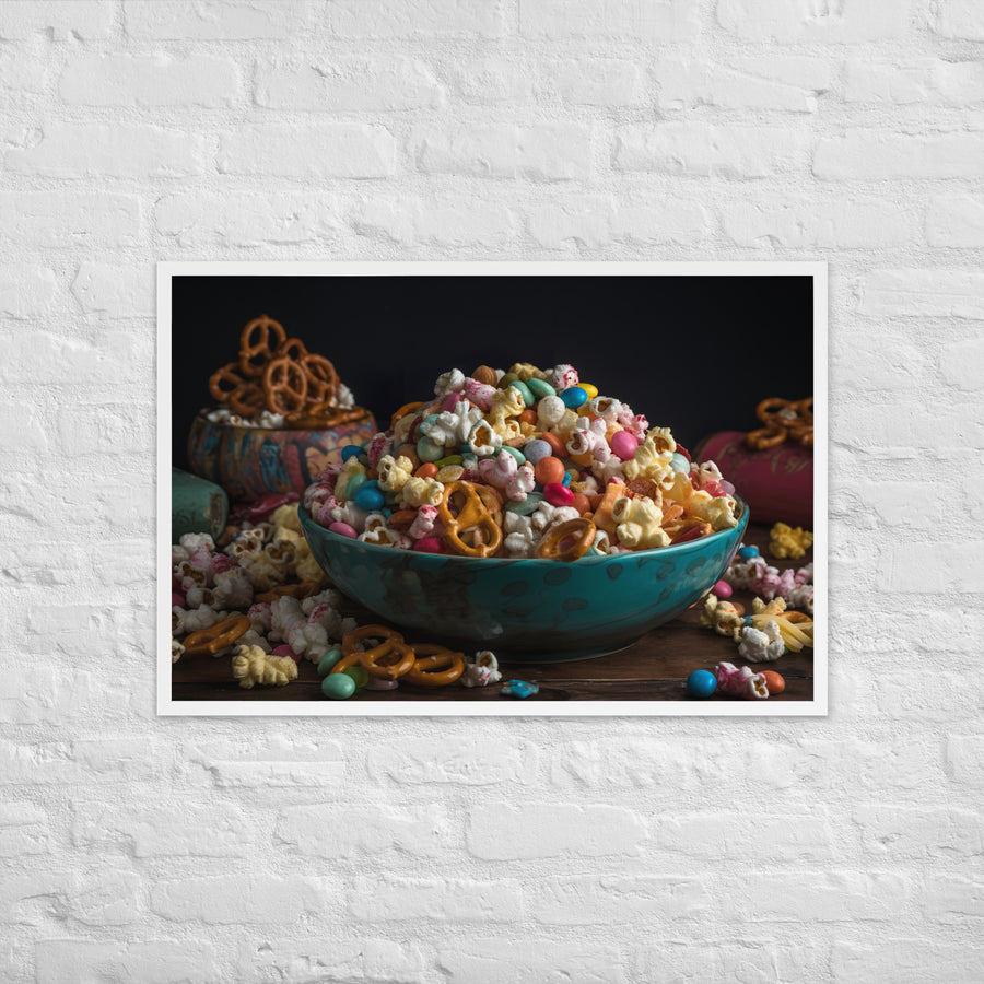 Popcorn Party Mix Framed poster 🤤 from Yumify.AI