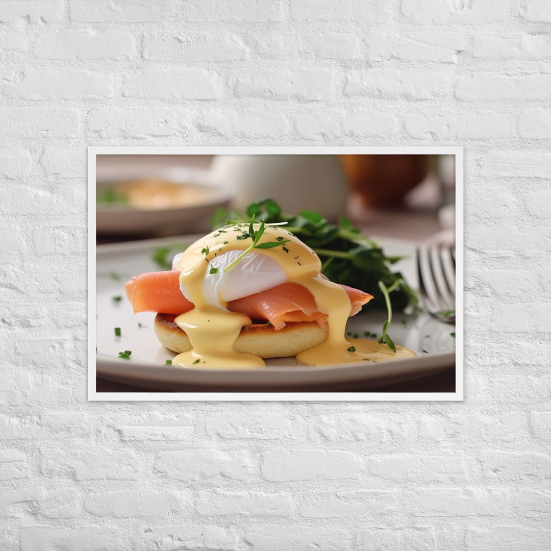 Smoked Salmon Eggs Benedict Framed poster 🤤 from Yumify.AI