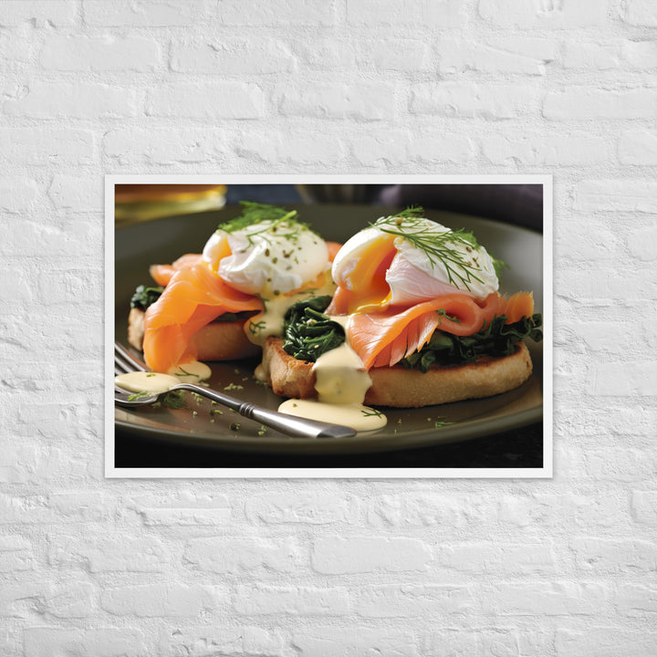 Smoked Salmon Eggs Benedict Framed poster 🤤 from Yumify.AI