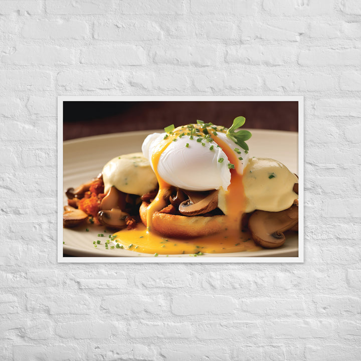 Mushroom and Truffle Eggs Benedict Framed poster 🤤 from Yumify.AI