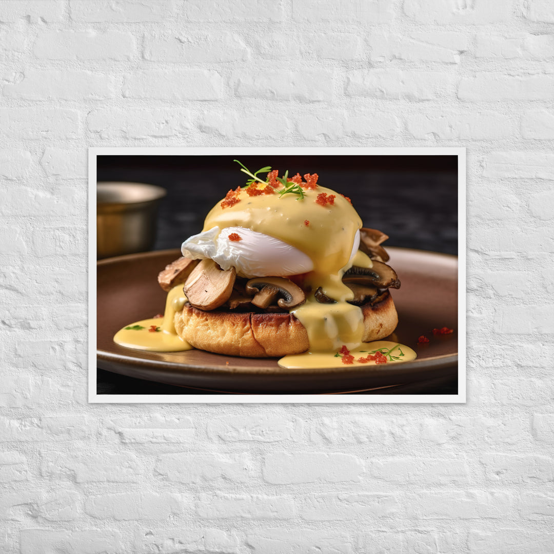 Mushroom and Truffle Eggs Benedict Framed poster 🤤 from Yumify.AI