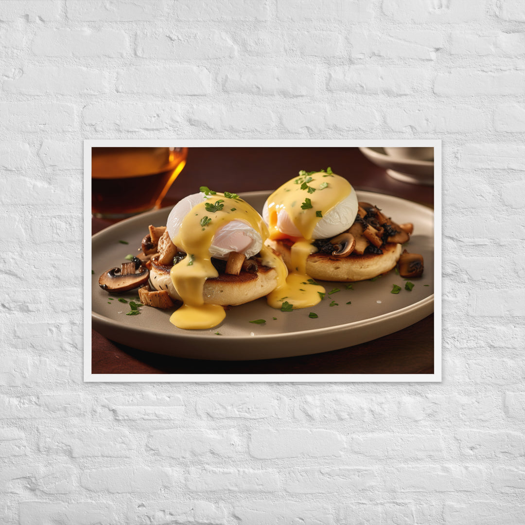 Mushroom and Truffle Eggs Benedict Framed poster 🤤 from Yumify.AI