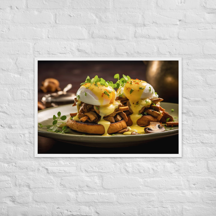 Mushroom and Truffle Eggs Benedict Framed poster 🤤 from Yumify.AI