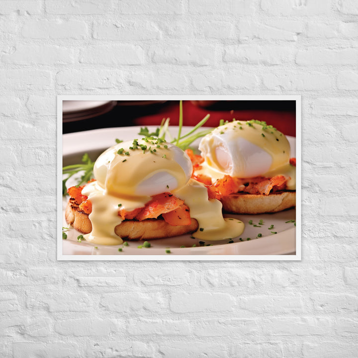 Crab or Lobster Eggs Benedict Framed poster 🤤 from Yumify.AI