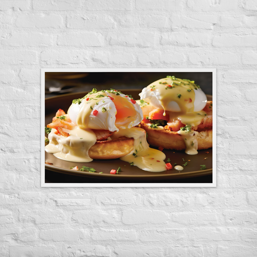 Crab or Lobster Eggs Benedict Framed poster 🤤 from Yumify.AI