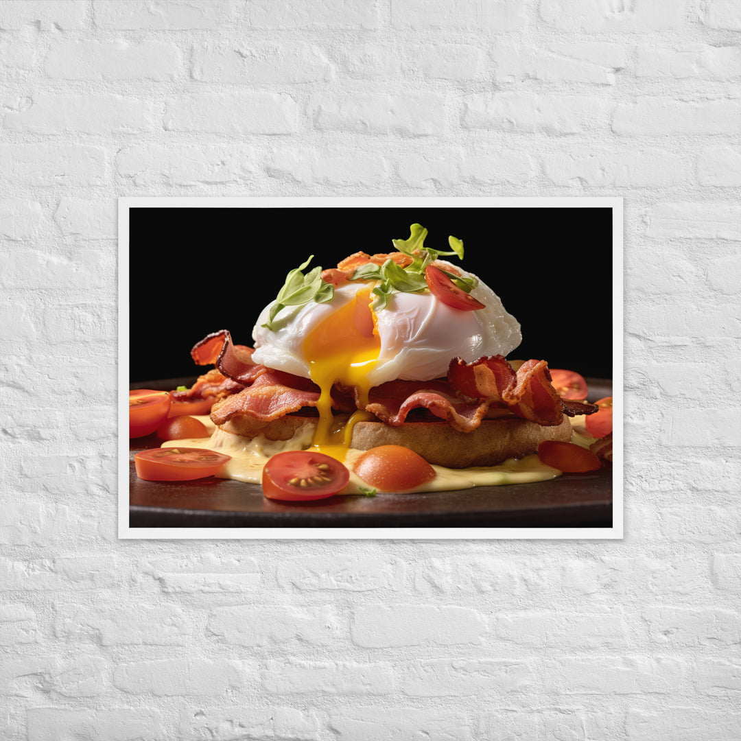 Bacon and Tomato Eggs Benedict Framed poster 🤤 from Yumify.AI