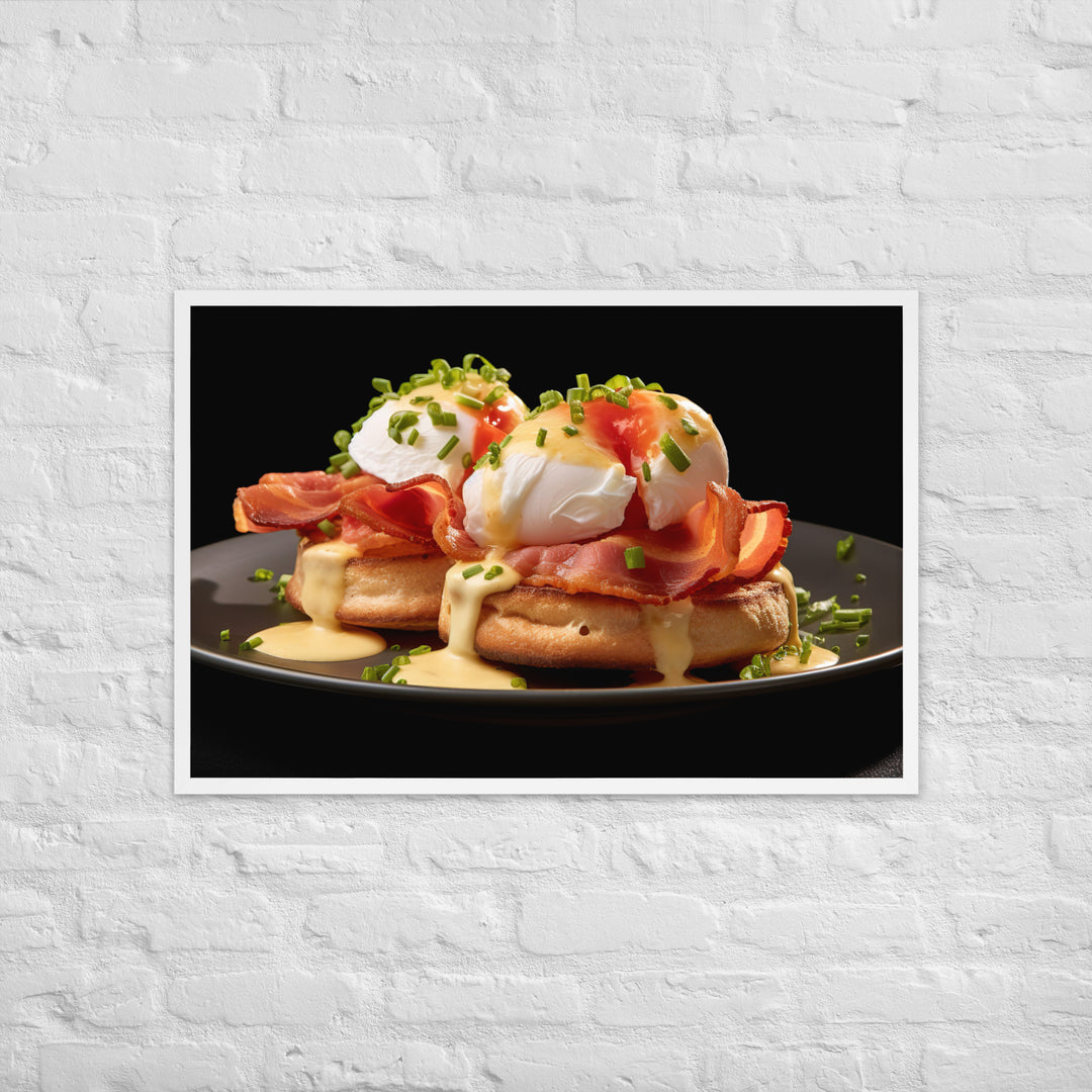 Bacon and Tomato Eggs Benedict Framed poster 🤤 from Yumify.AI