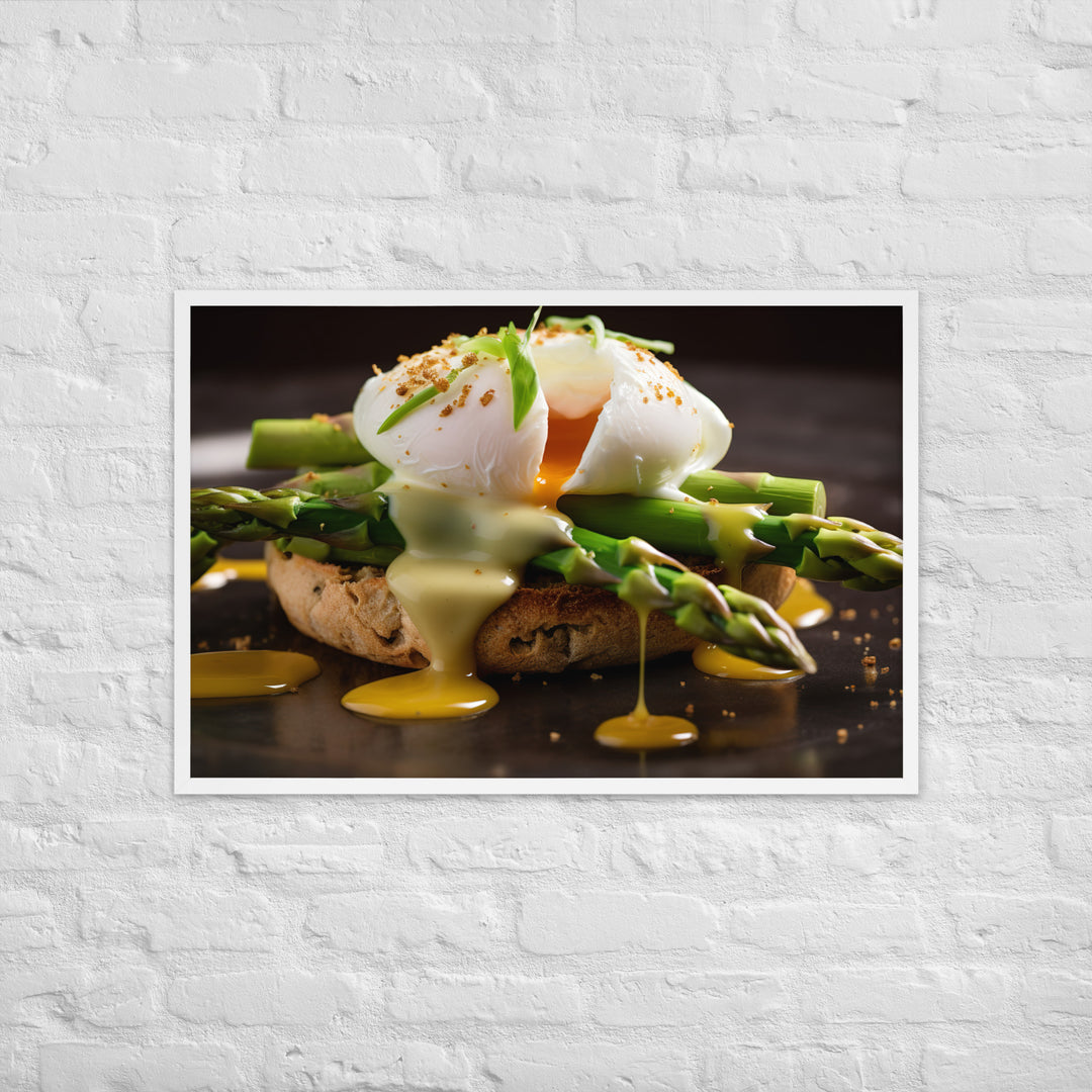 Asparagus Eggs Benedict Framed poster 🤤 from Yumify.AI