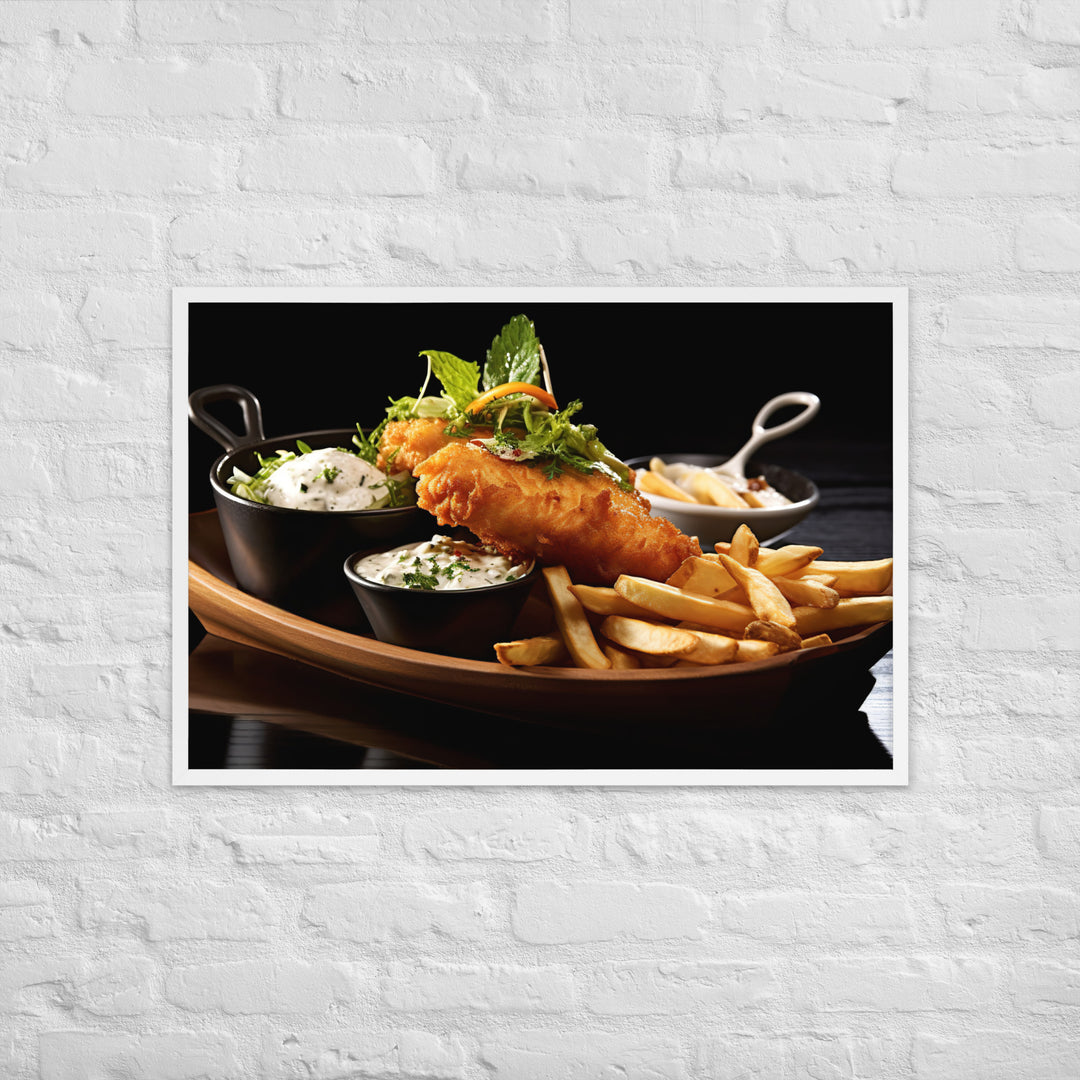 Gourmet Fish and Chips Framed poster 🤤 from Yumify.AI