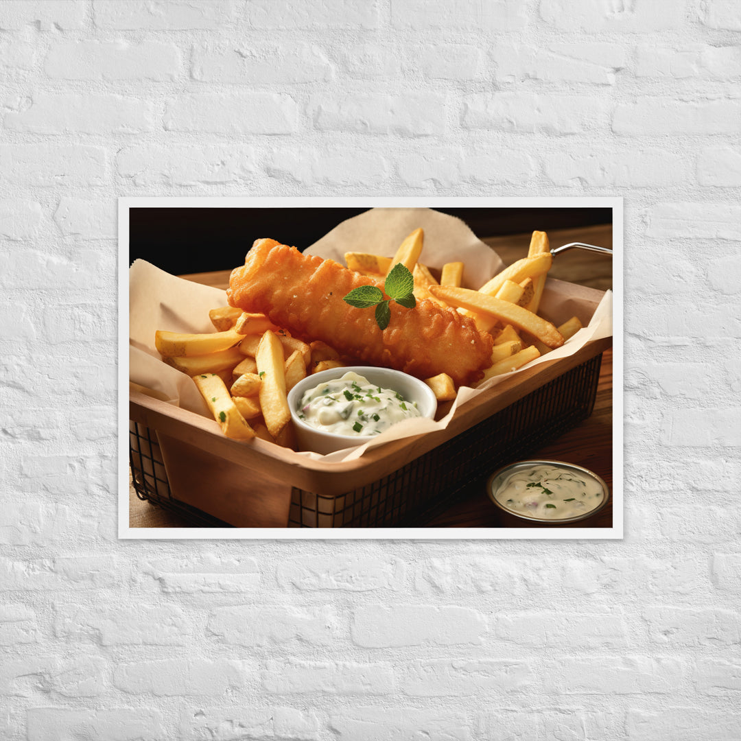 Gourmet Fish and Chips Framed poster 🤤 from Yumify.AI