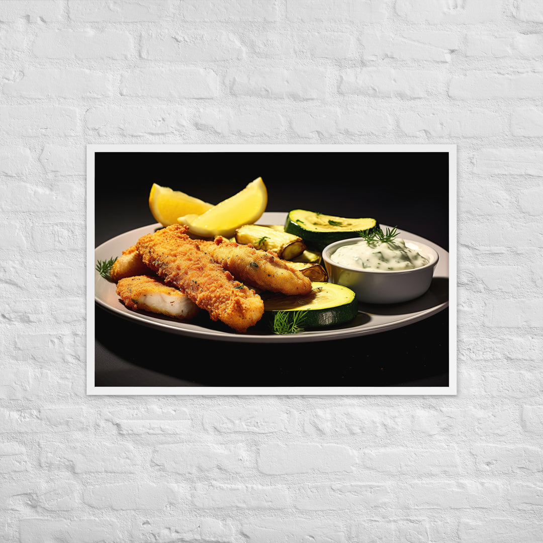 Fish and Zucchini Fries Framed poster 🤤 from Yumify.AI